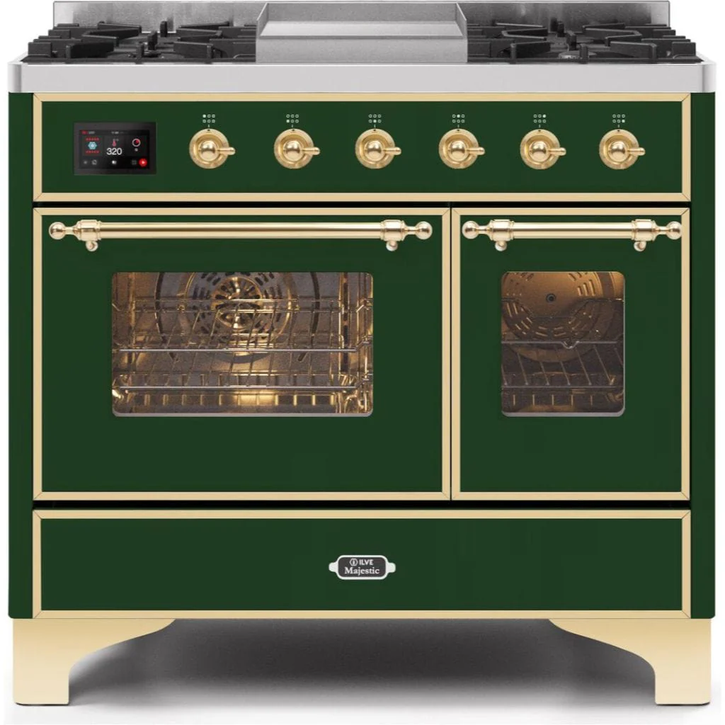 ILVE 40” 6 Sealed Burners Majestic II Series Freestanding Dual Fuel Liquid Propane Range with Trim - Image 6