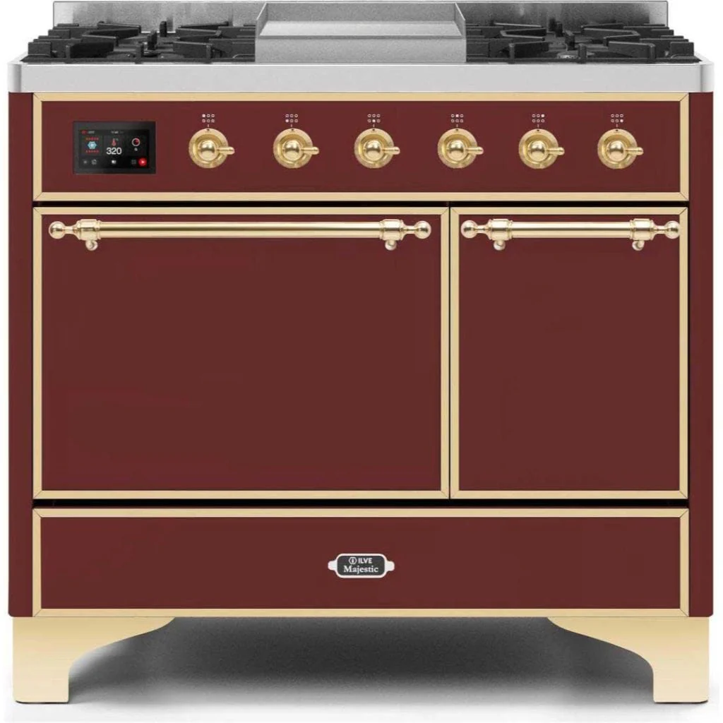 ILVE 40” 6 Sealed Burners Majestic II Series Freestanding Dual Fuel Natural Gas Range with Trim - Image 17