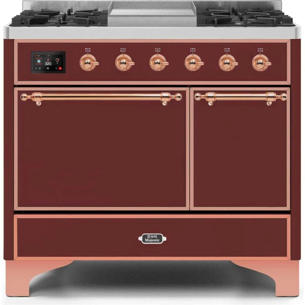 ILVE 40” 6 Sealed Burners Majestic II Series Freestanding Dual Fuel Natural Gas Range with Trim - Image 37