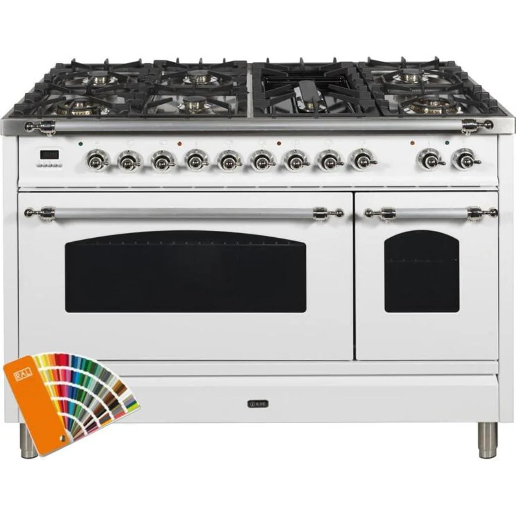 ILVE 48” 7-Burners Nostalgie Series Freestanding Dual Fuel Range with Trim - Image 21