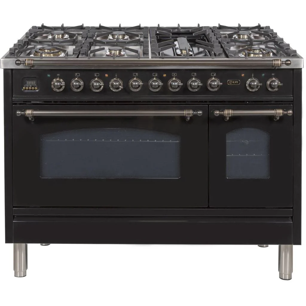 ILVE 48” 7-Burners Nostalgie Series Freestanding Dual Fuel Range with Trim - Image 30