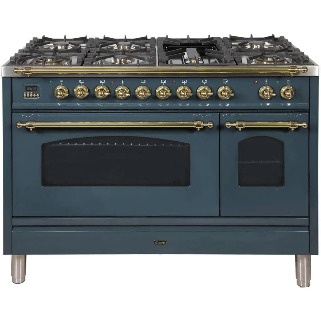 ILVE 48” 7-Burners Nostalgie Series Freestanding Dual Fuel Range with Trim - Image 5