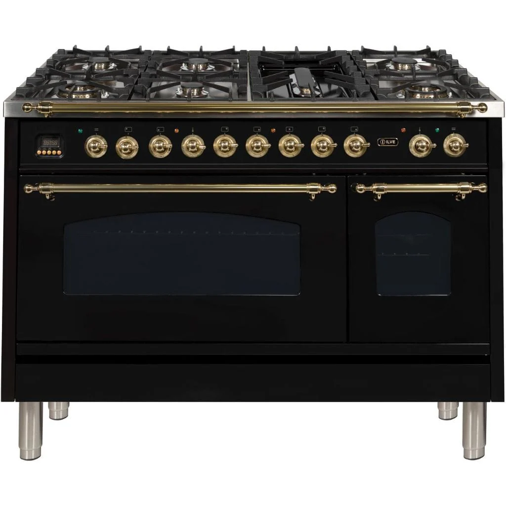 ILVE 48” 7-Burners Nostalgie Series Freestanding Dual Fuel Range with Trim - Image 6