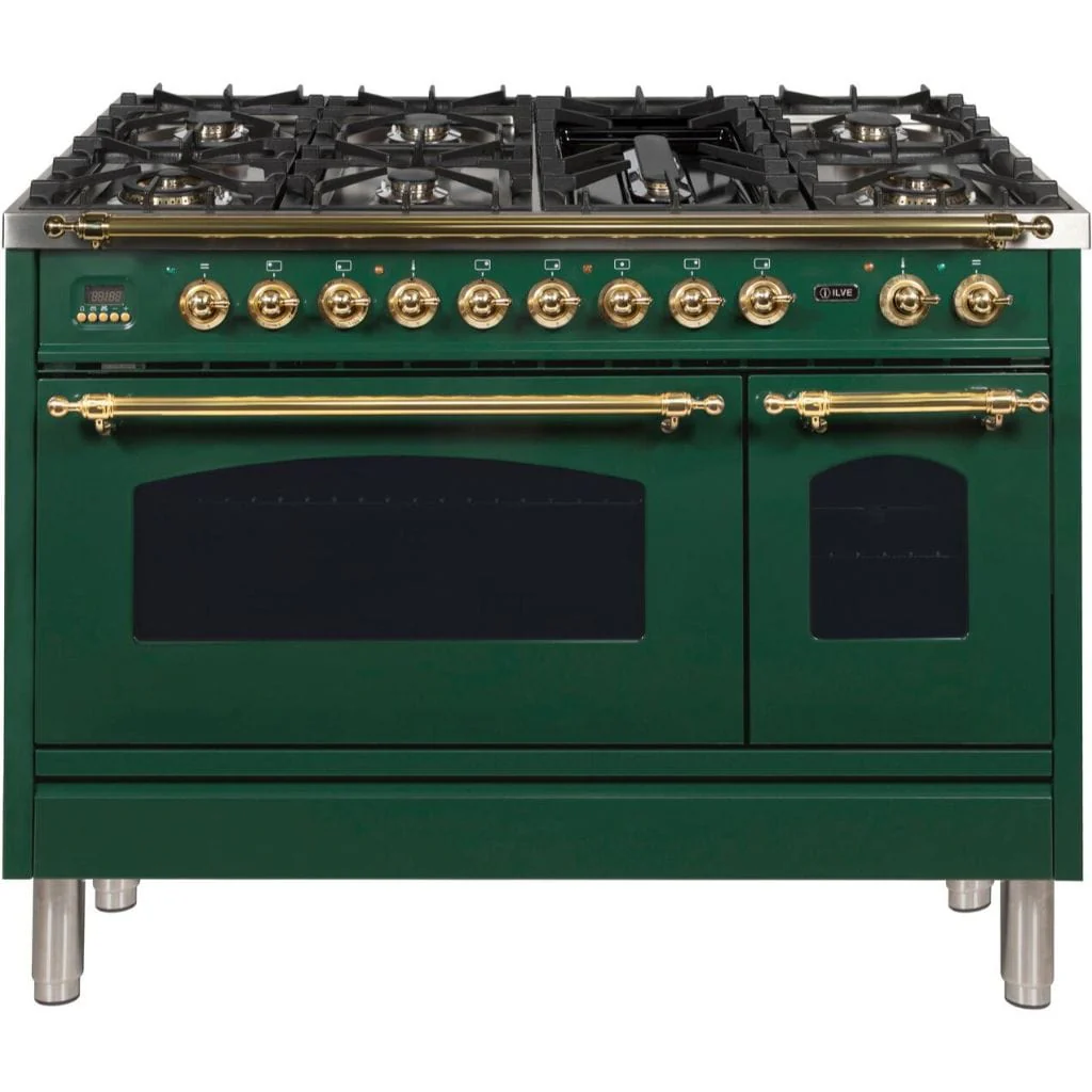 ILVE 48” 7-Burners Nostalgie Series Freestanding Dual Fuel Range with Trim - Image 9