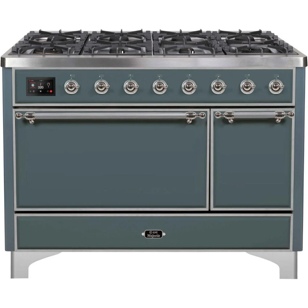 ILVE 48” 8 Sealed Burners Majestic II Series Freestanding Dual Fuel Liquid Propane Range with Trim - Image 55