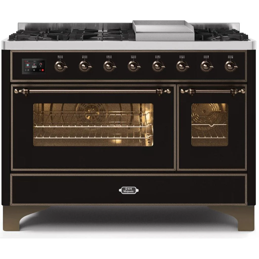 ILVE 48” 8 Sealed Burners Majestic II Series Freestanding Dual Fuel Liquid Propane Range with Trim - Image 66