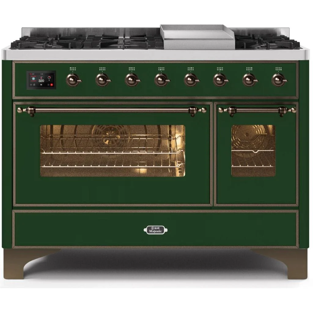ILVE 48” 8 Sealed Burners Majestic II Series Freestanding Dual Fuel Liquid Propane Range with Trim - Image 68