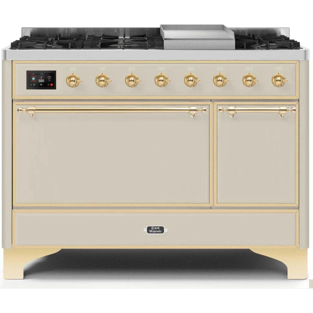 ILVE 48” 8 Sealed Burners Majestic II Series Freestanding Dual Fuel Natural Gas Range with Trim - Image 11