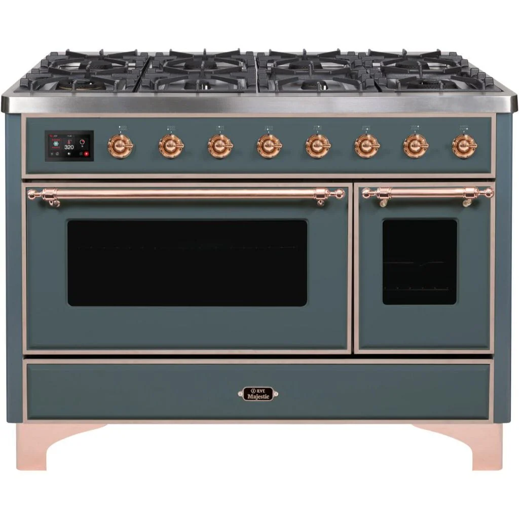 ILVE 48” 8 Sealed Burners Majestic II Series Freestanding Dual Fuel Natural Gas Range with Trim - Image 29