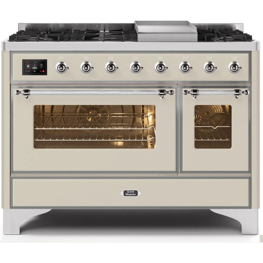 ILVE 48” 8 Sealed Burners Majestic II Series Freestanding Dual Fuel Natural Gas Range with Trim - Image 41