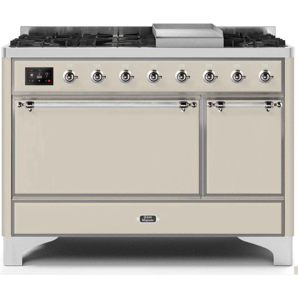 ILVE 48” 8 Sealed Burners Majestic II Series Freestanding Dual Fuel Natural Gas Range with Trim - Image 53
