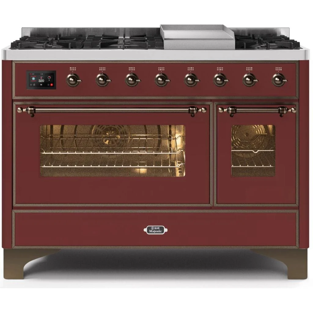 ILVE 48” 8 Sealed Burners Majestic II Series Freestanding Dual Fuel Natural Gas Range with Trim - Image 68