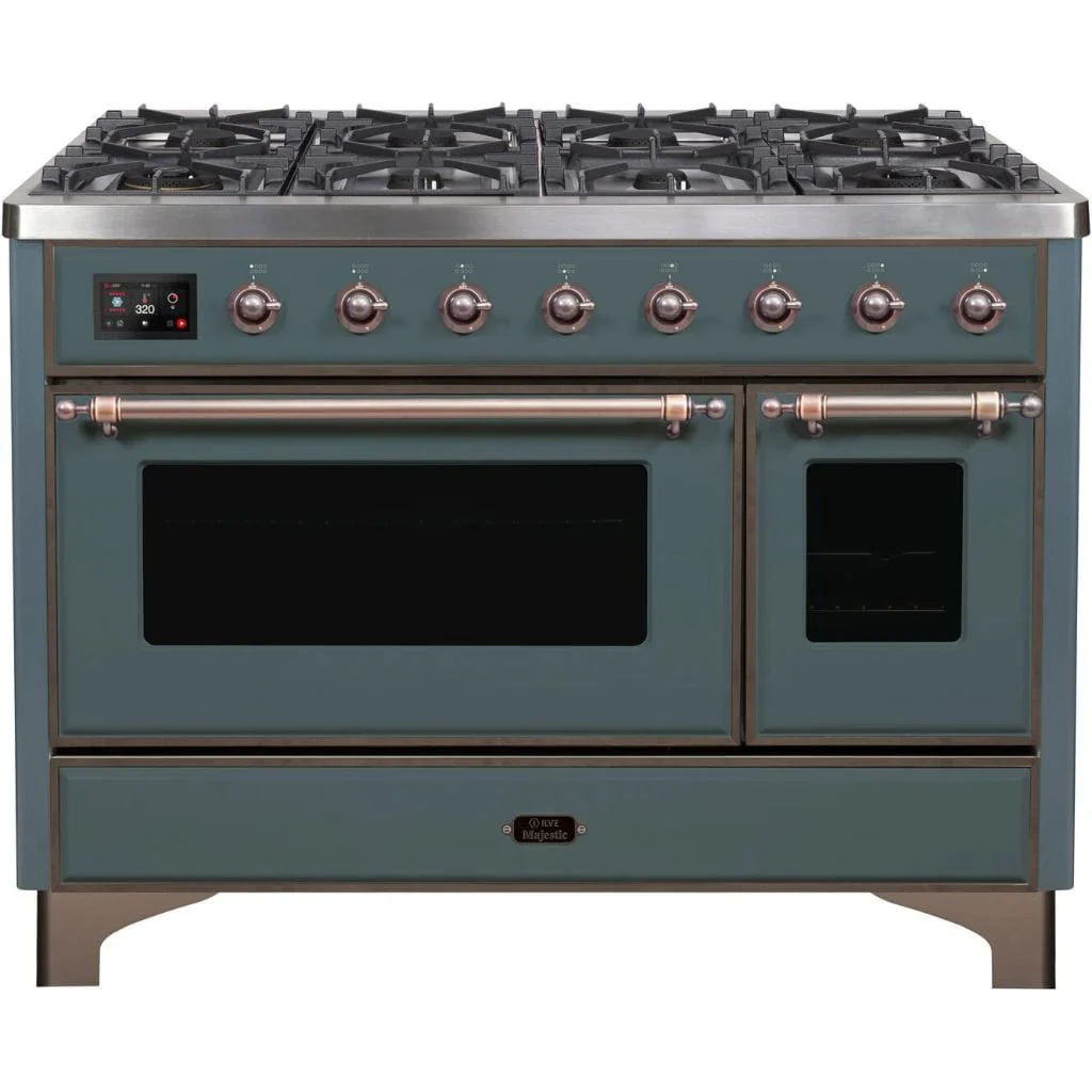ILVE 48” 8 Sealed Burners Majestic II Series Freestanding Dual Fuel Natural Gas Range with Trim - Image 69