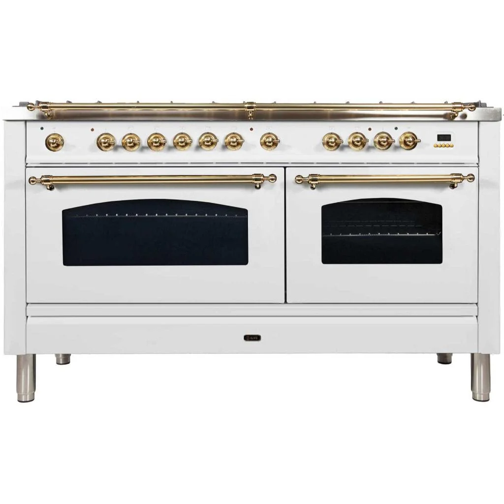 ILVE 60” 8-Burners Nostalgie Series Freestanding Dual Fuel Range with Trim - Image 2