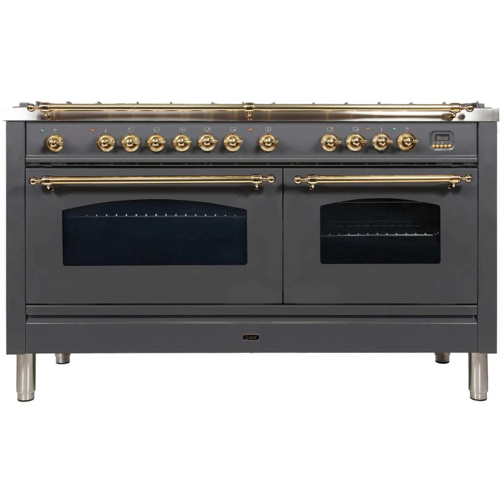 ILVE 60” 8-Burners Nostalgie Series Freestanding Dual Fuel Range with Trim - Image 6