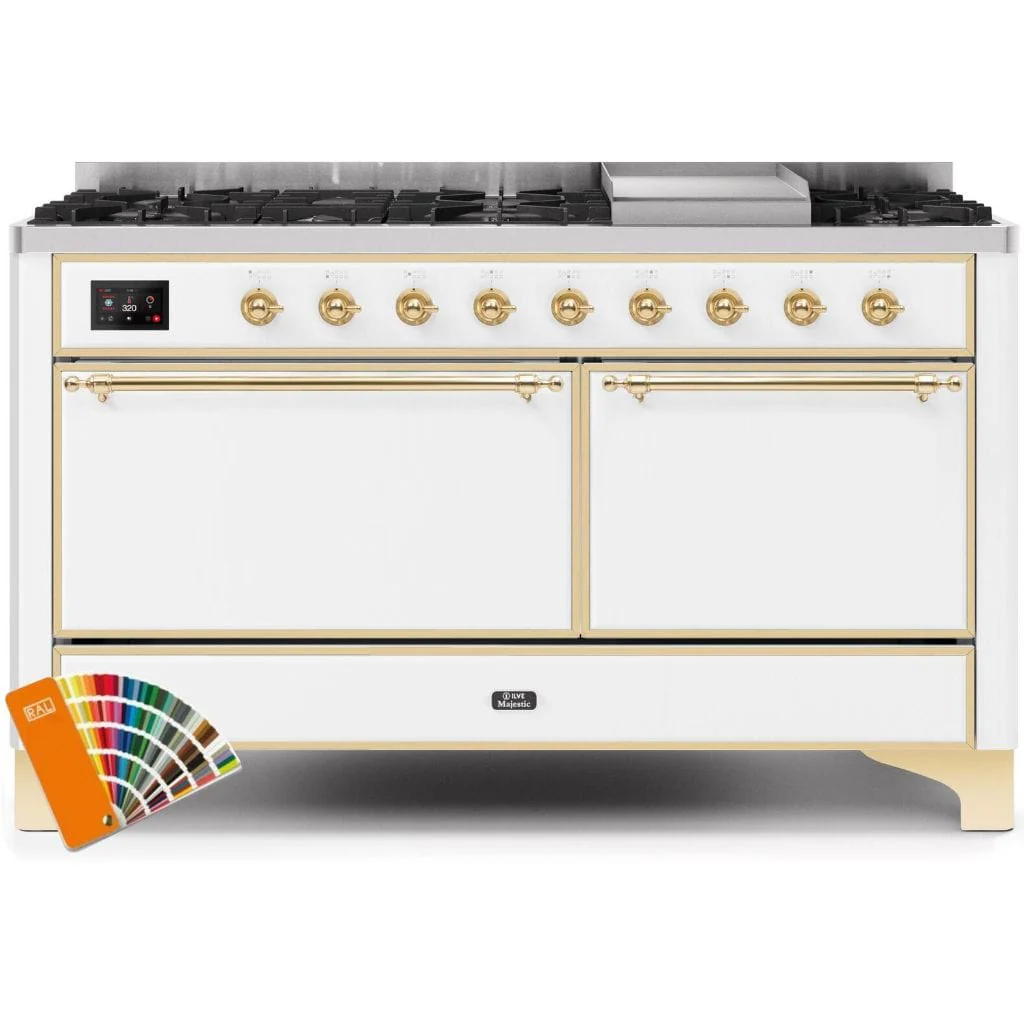 ILVE 60” 9 Sealed Burners Majestic II Series Freestanding Dual Fuel Liquid Propane Range with Trim - Image 20