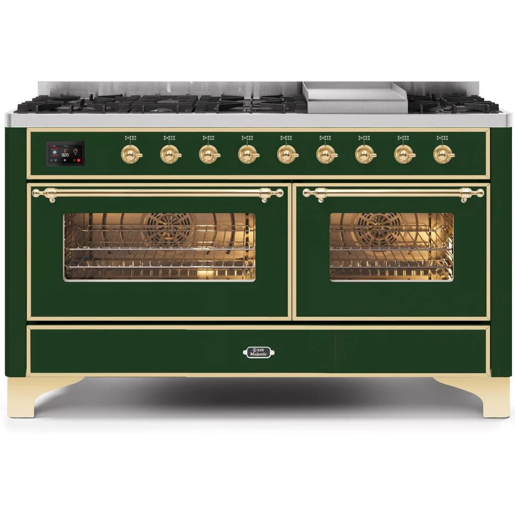 ILVE 60” 9 Sealed Burners Majestic II Series Freestanding Dual Fuel Liquid Propane Range with Trim - Image 6