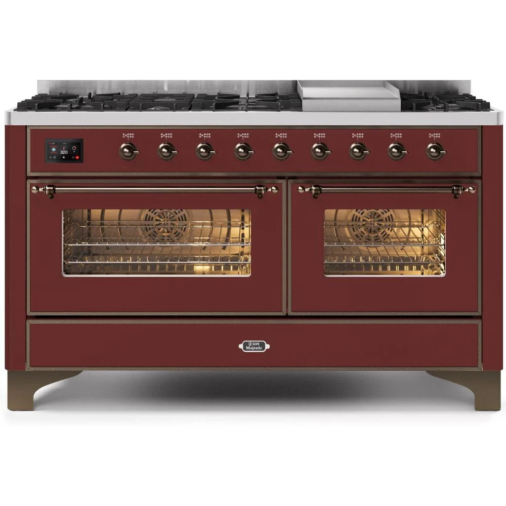 ILVE 60” 9 Sealed Burners Majestic II Series Freestanding Dual Fuel Liquid Propane Range with Trim - Image 66