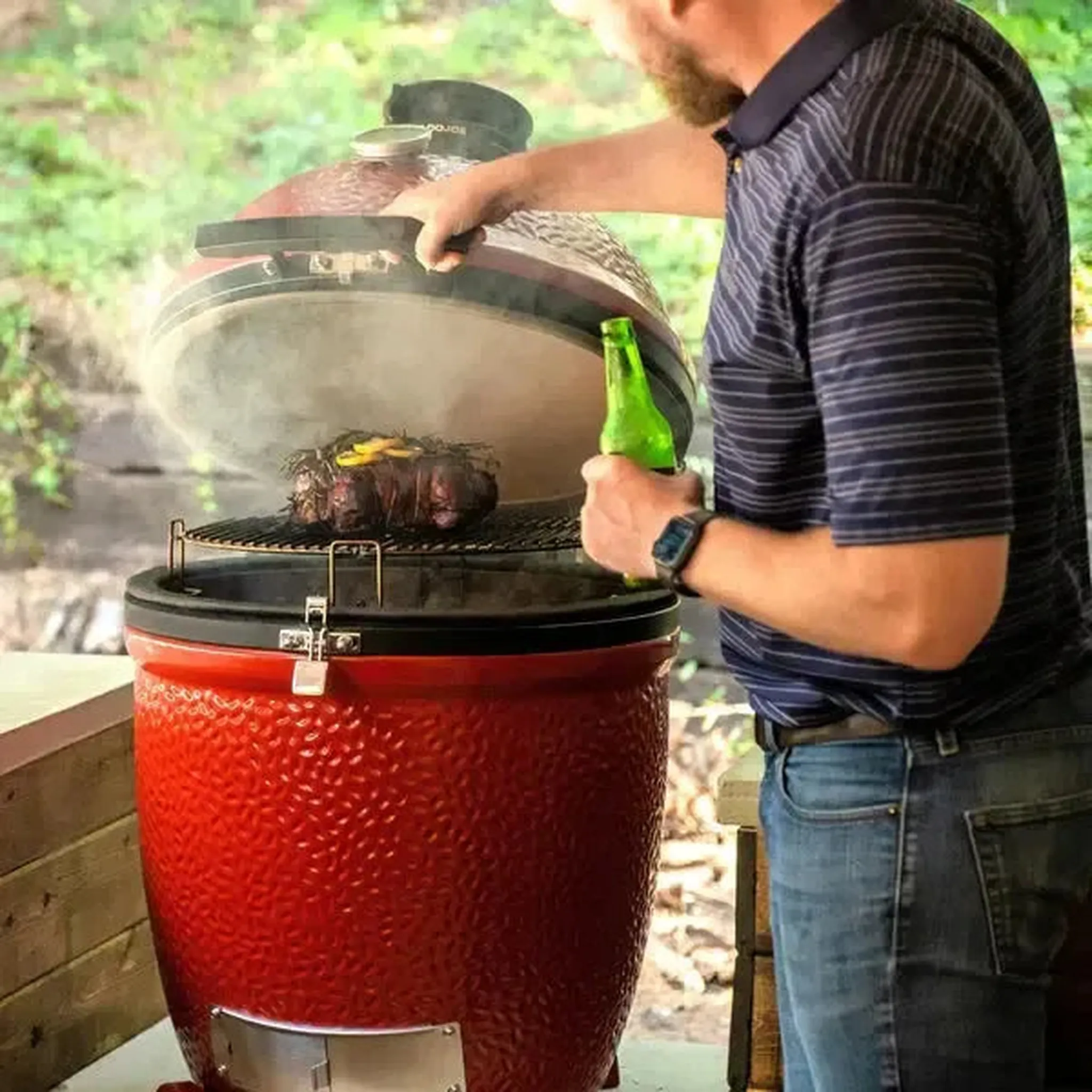 Kamado Joe Classic Joe Series III 18" Red Standalone Ceramic Kamado Charcoal Grill - Image 10
