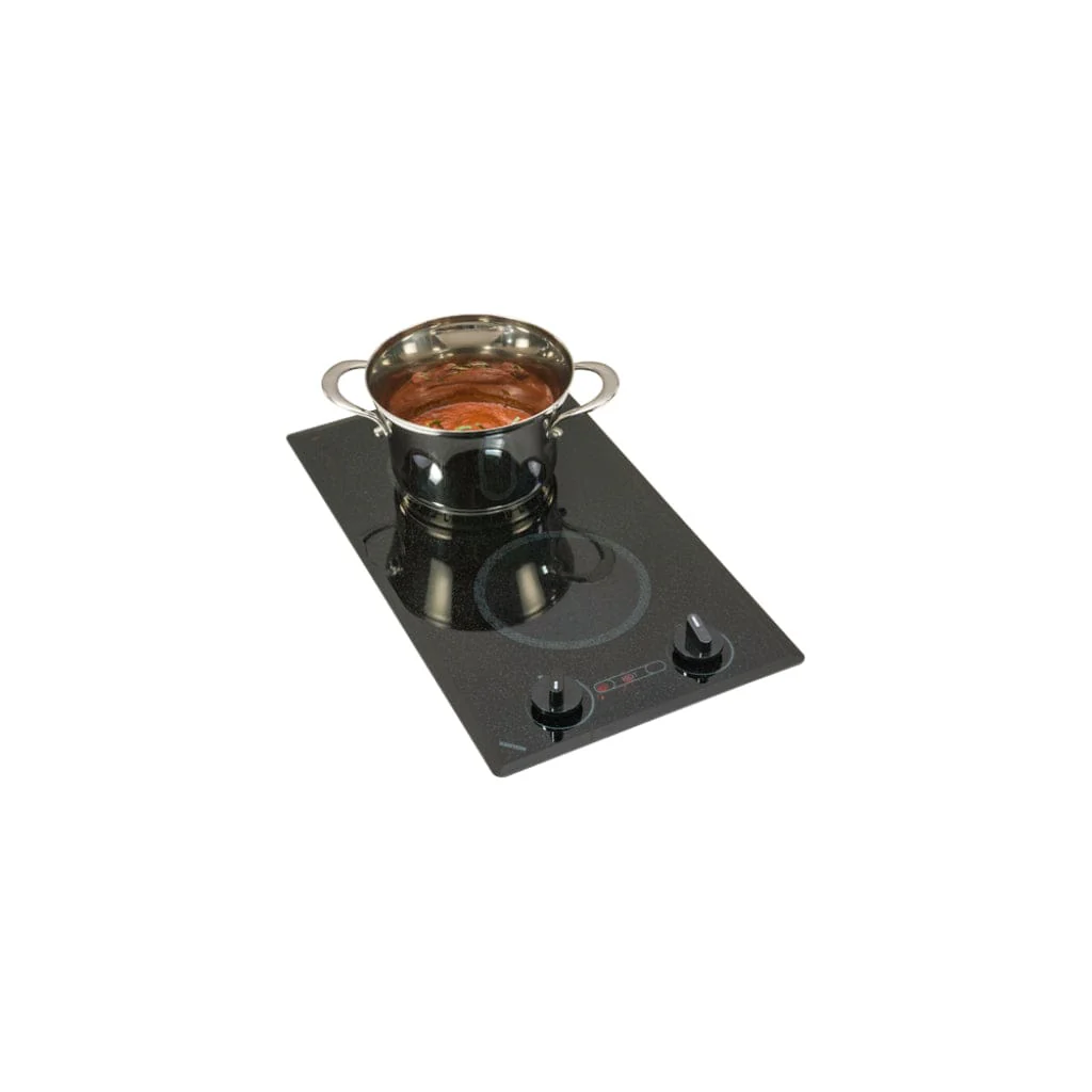 Kenyon Mediterranean 21" 2-Burner Black 208V Small Electric Cooktop With Knob Control - Image 2
