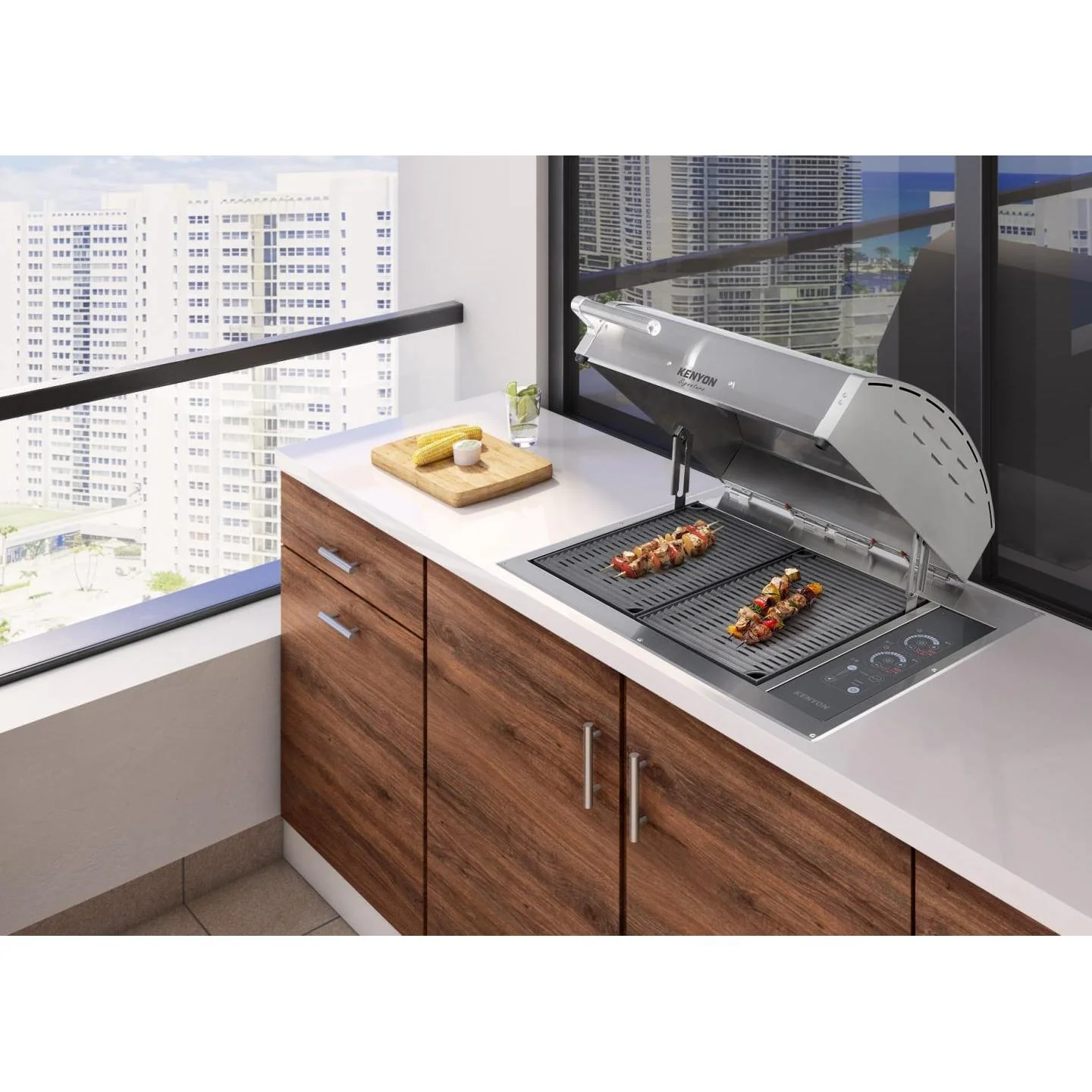 Kenyon Signature 30" 2-Burner Built-In 240V Electric Grill With IntelliKEN Touch Control And Stainless Steel Lid With Fixed Handle - Image 10