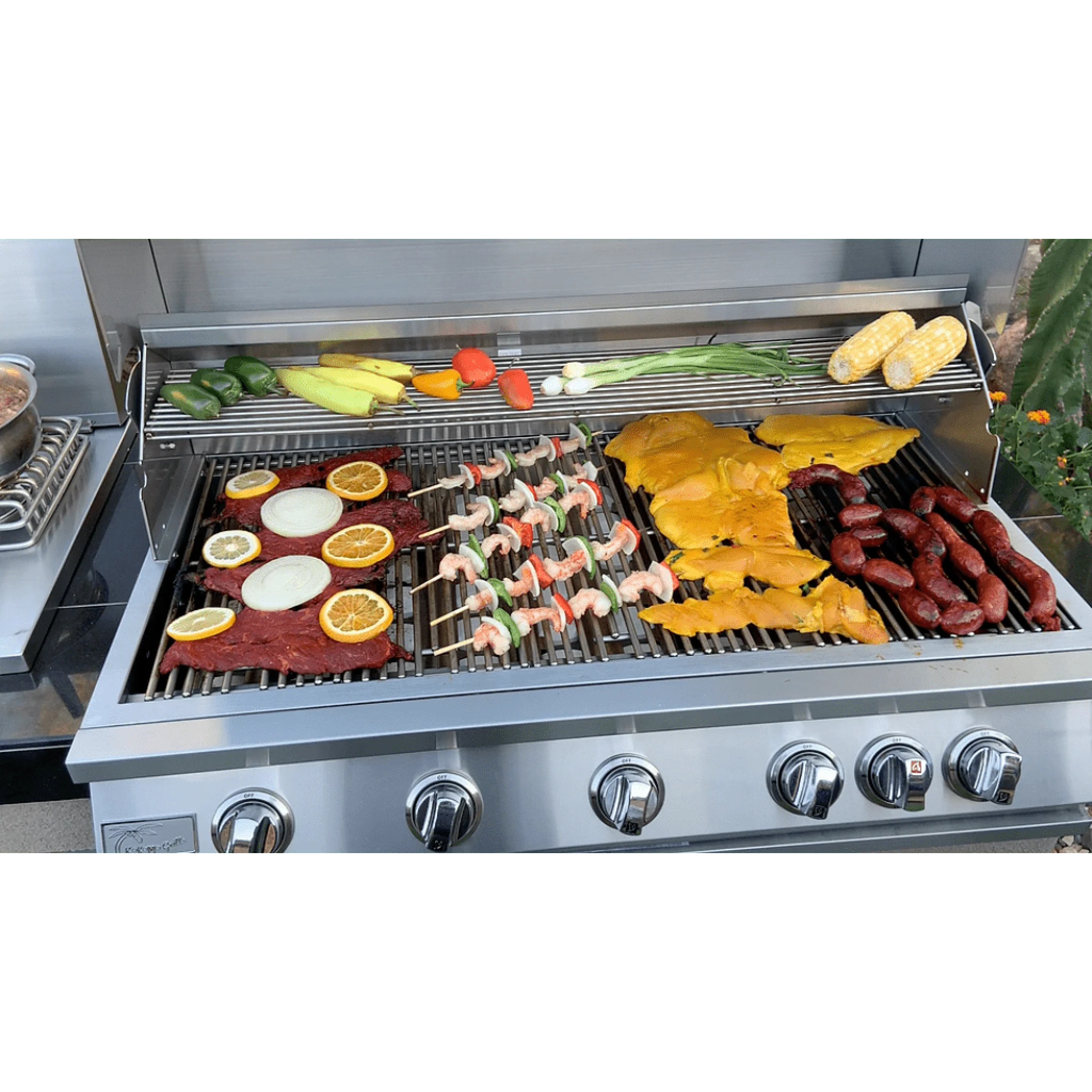 Kokomo Classic 40" 5 Burner Freestanding BBQ Natural Gas Grill With Cart - Image 6