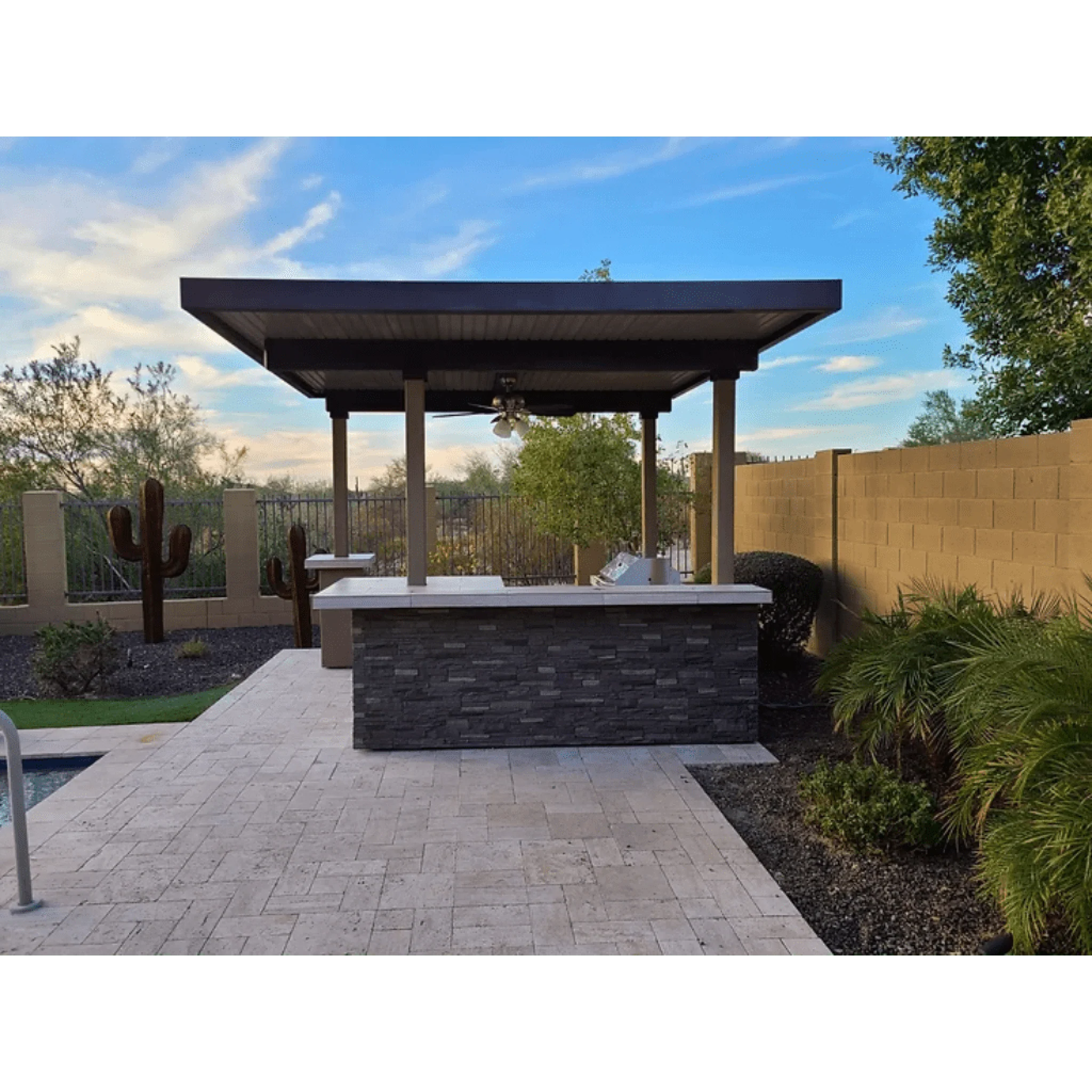 Kokomo Grills Aruba 6' Natural Gas BBQ Island With 12' x 12' Pergola Built-in BBQ Grill - Image 4