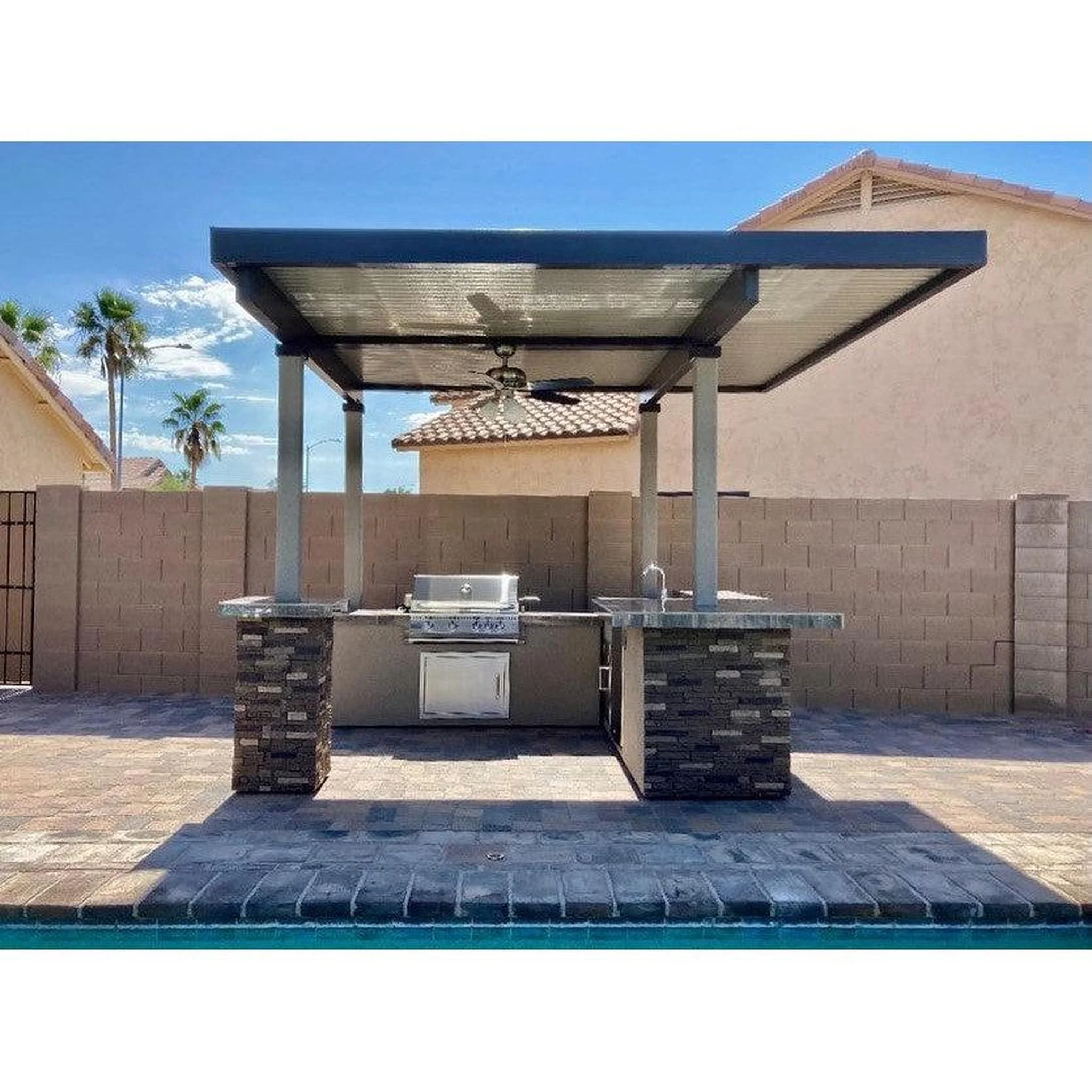 Kokomo Grills Aruba 6' Natural Gas BBQ Island With 12' x 12' Pergola Built-in BBQ Grill - Image 6