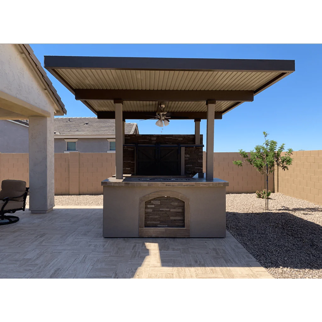 Kokomo Grills Barn Door TV Wall Liquid Propane Gas BBQ Island Pergola Firepit 4 Burner Built-in BBQ St. Croix