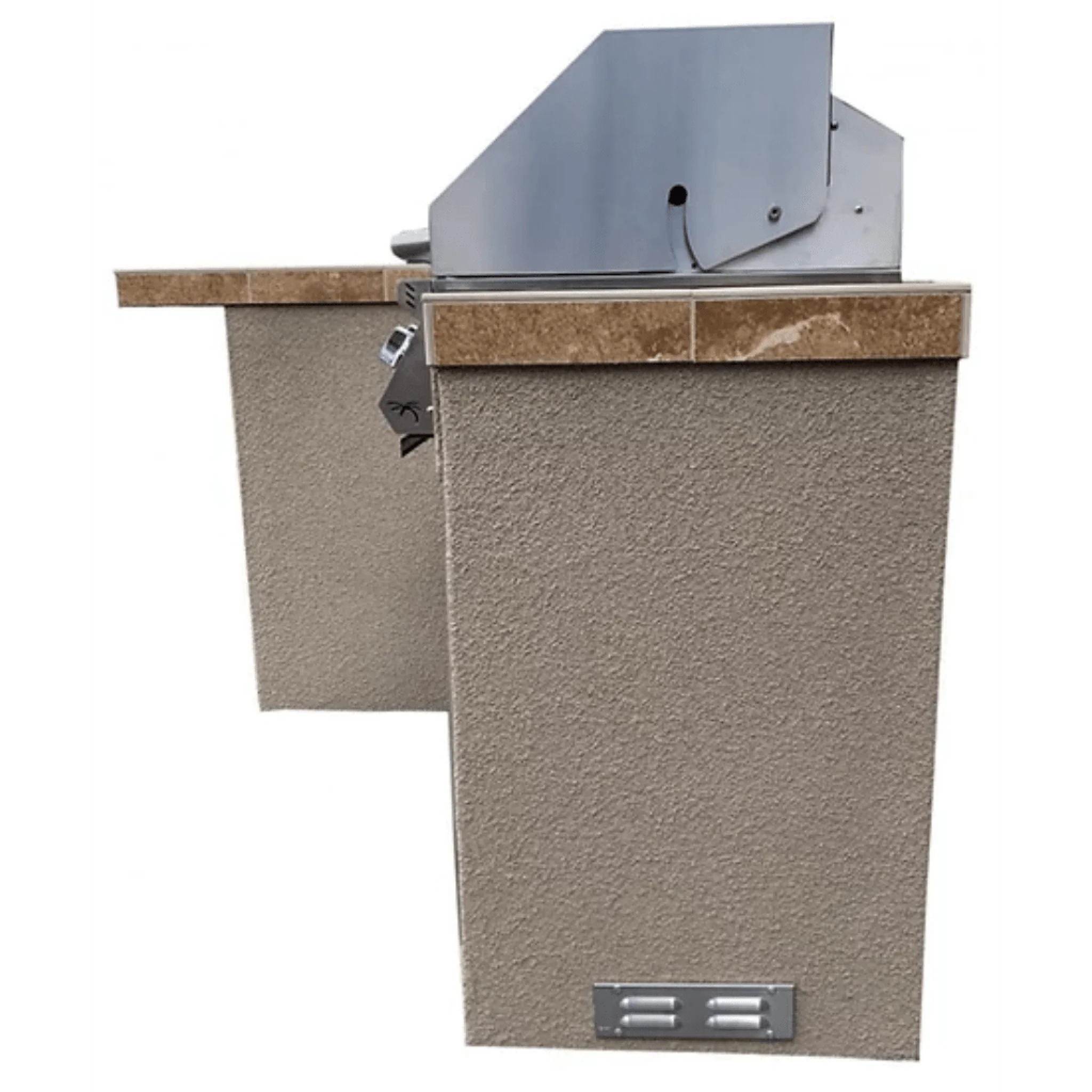 Kokomo Grills Havana L-Shape Natural Gas BBQ Island With Bar Seating and 4'x5' Built-in BBQ Grill - Image 2
