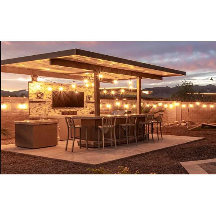Kokomo Grills Key Largo Liquid Propane Gas BBQ Island Outdoor Kitchen With Built-in BBQ Grill With 12 x 14 Patio Cover - Image 4