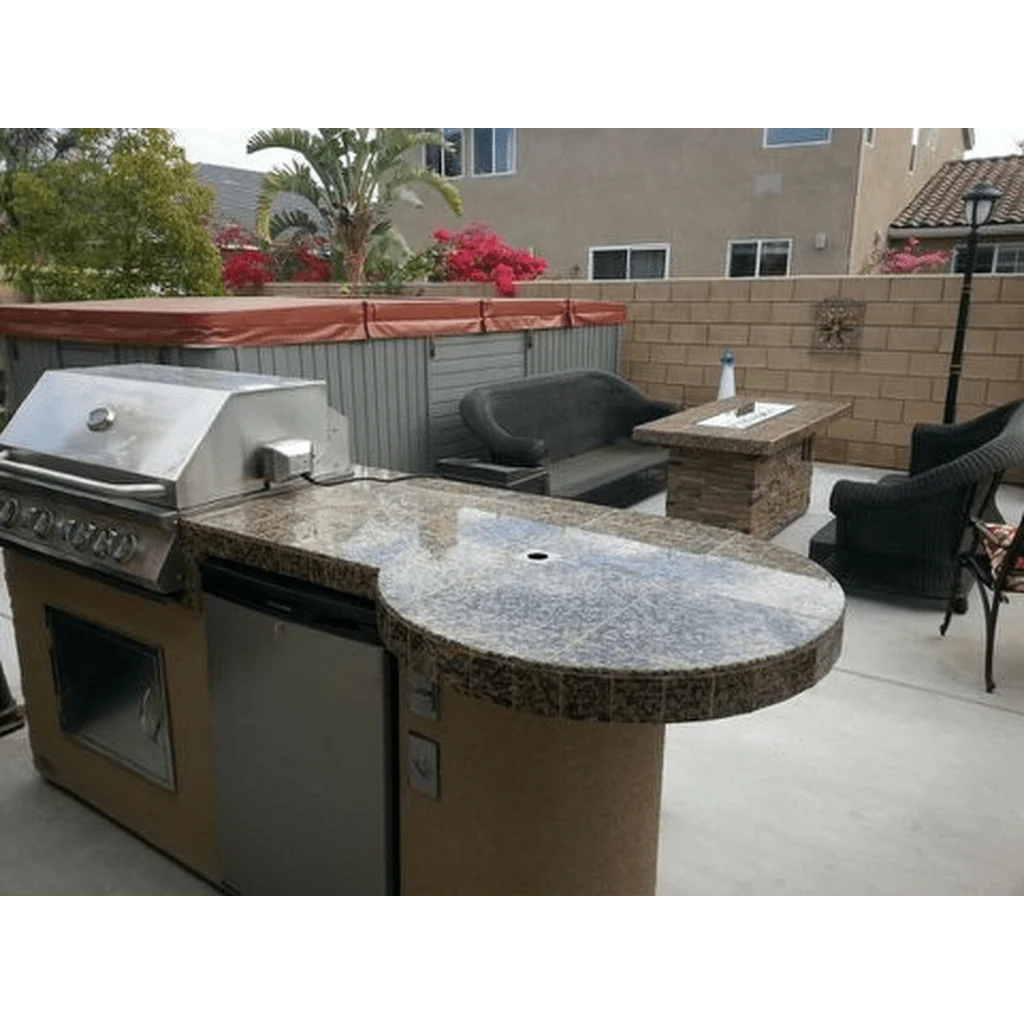 Kokomo Grills Maui 7'6" Liquid Propane Gas BBQ Island With 33" Round Bar On One End Led Lights and Built-in BBQ - Image 5