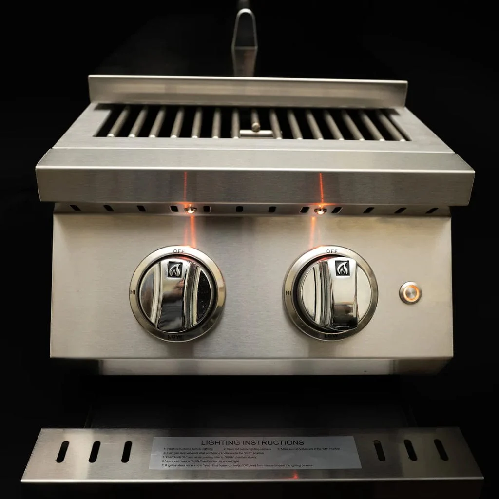 Kokomo Grills Professional 12" Double Side Liquid Propane Gas Burner With Removable Cover - Image 5