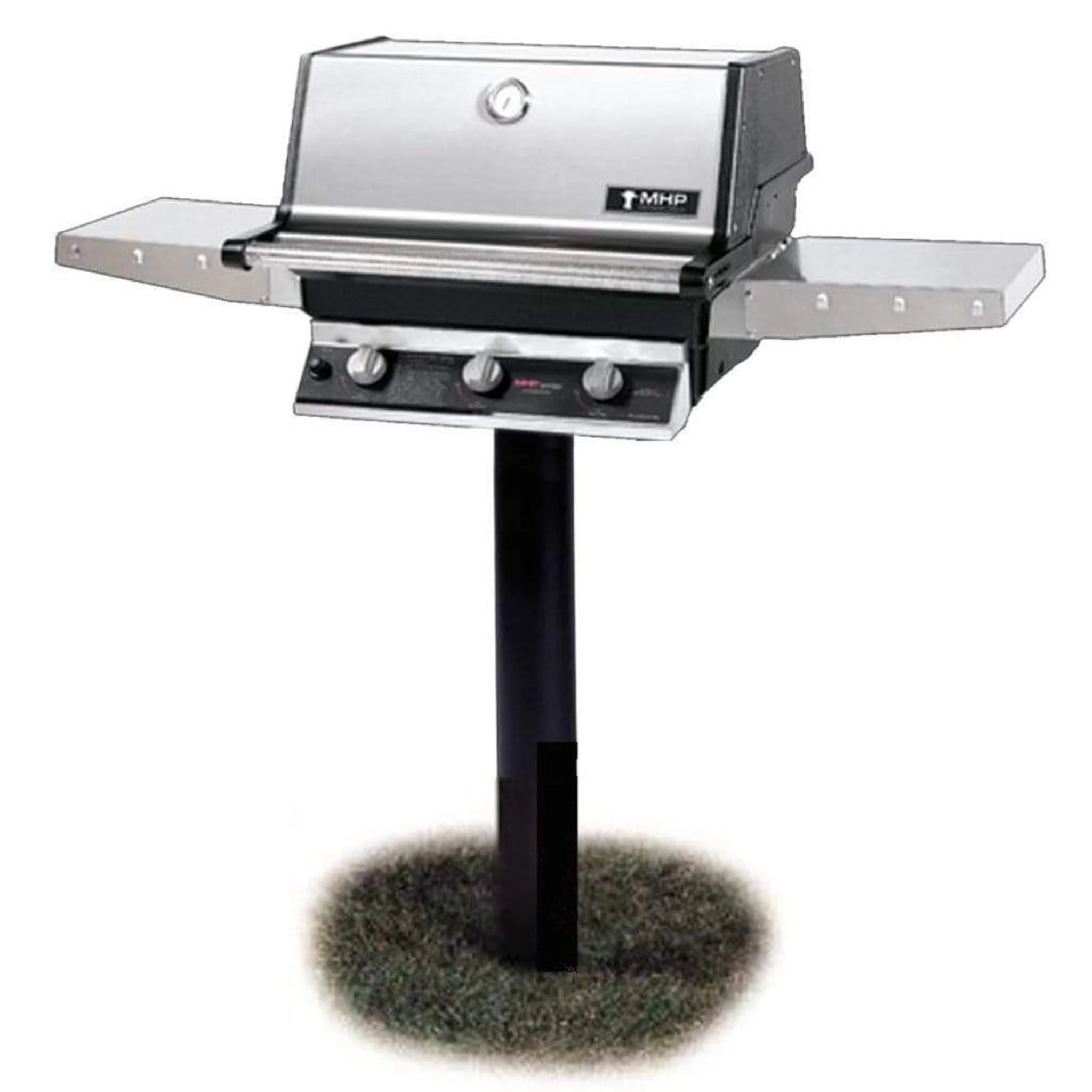 MHP T3G4 Stainless Steel Tri-Burn Gas Grill Head With 2 Stainless Steel Shelves - Image 10