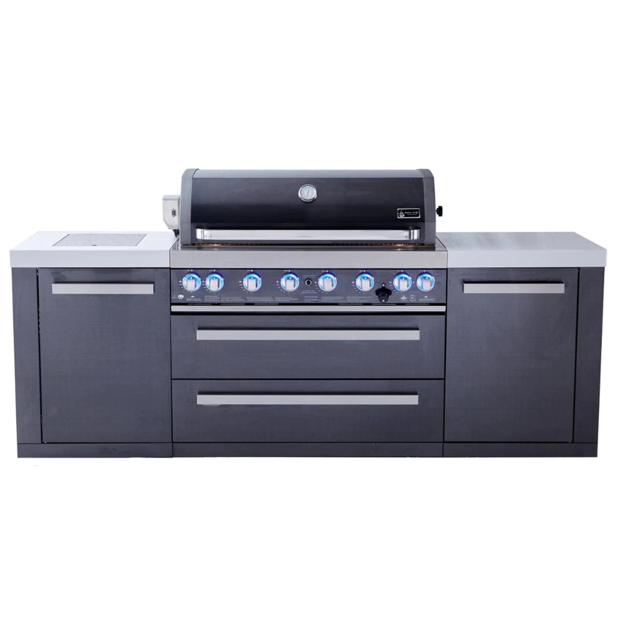 Mont Alpi 805 Deluxe Gas Island Grill with Infrared Side Burner & Rotisserie Kit - Image 2