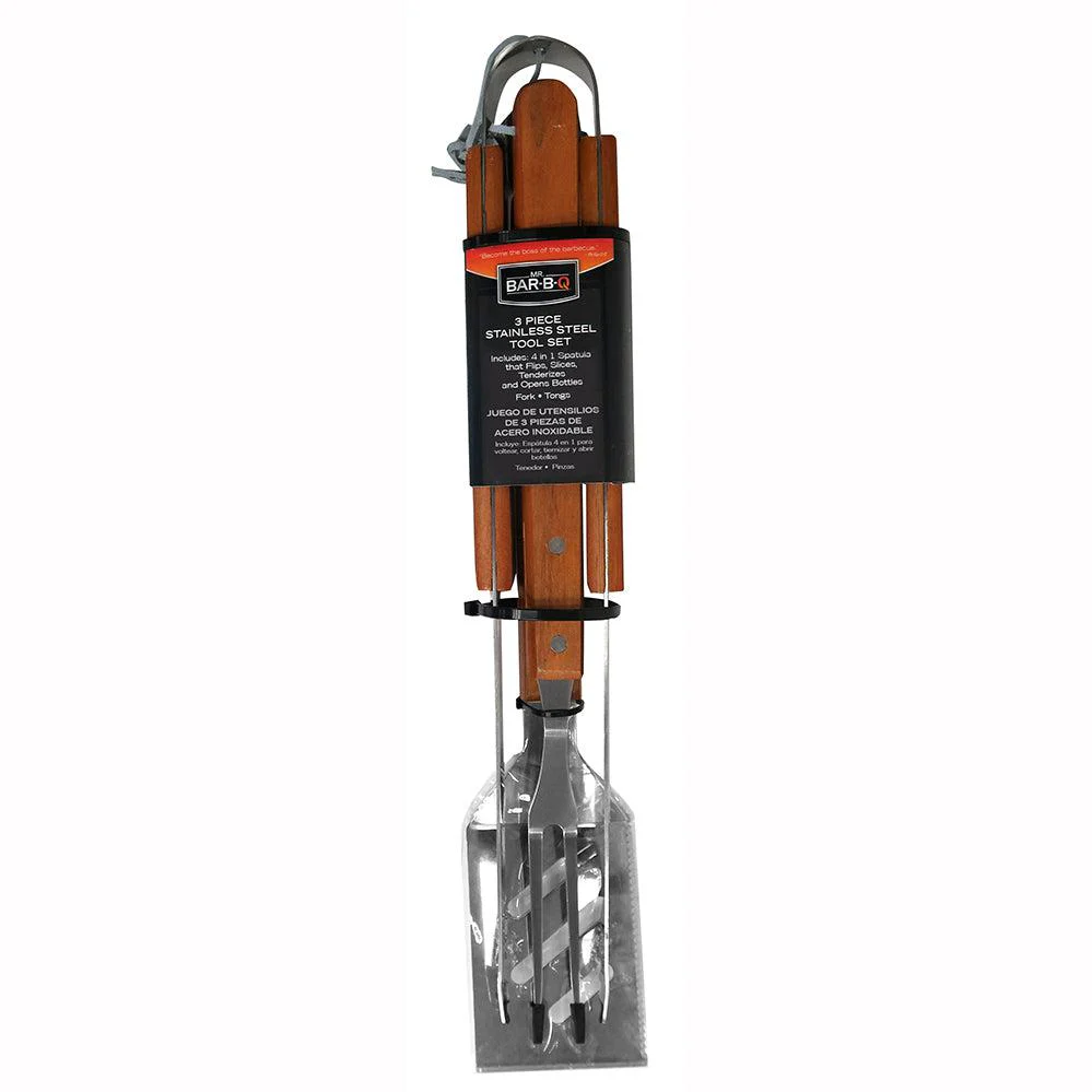Mr. Bar-B-Q 3-Piece Stainless Steel Tool Set - Image 2