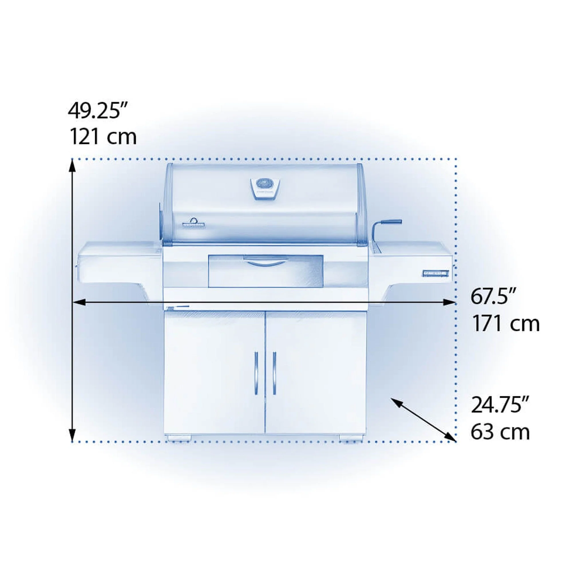 Napoleon 68" Professional 605 Freestanding Charcoal Grill - Image 9