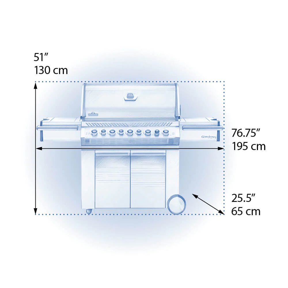 Napoleon Prestige PRO 665 77" Freestanding Propane Gas Grill With Infrared Side and Rear Burners - Image 13