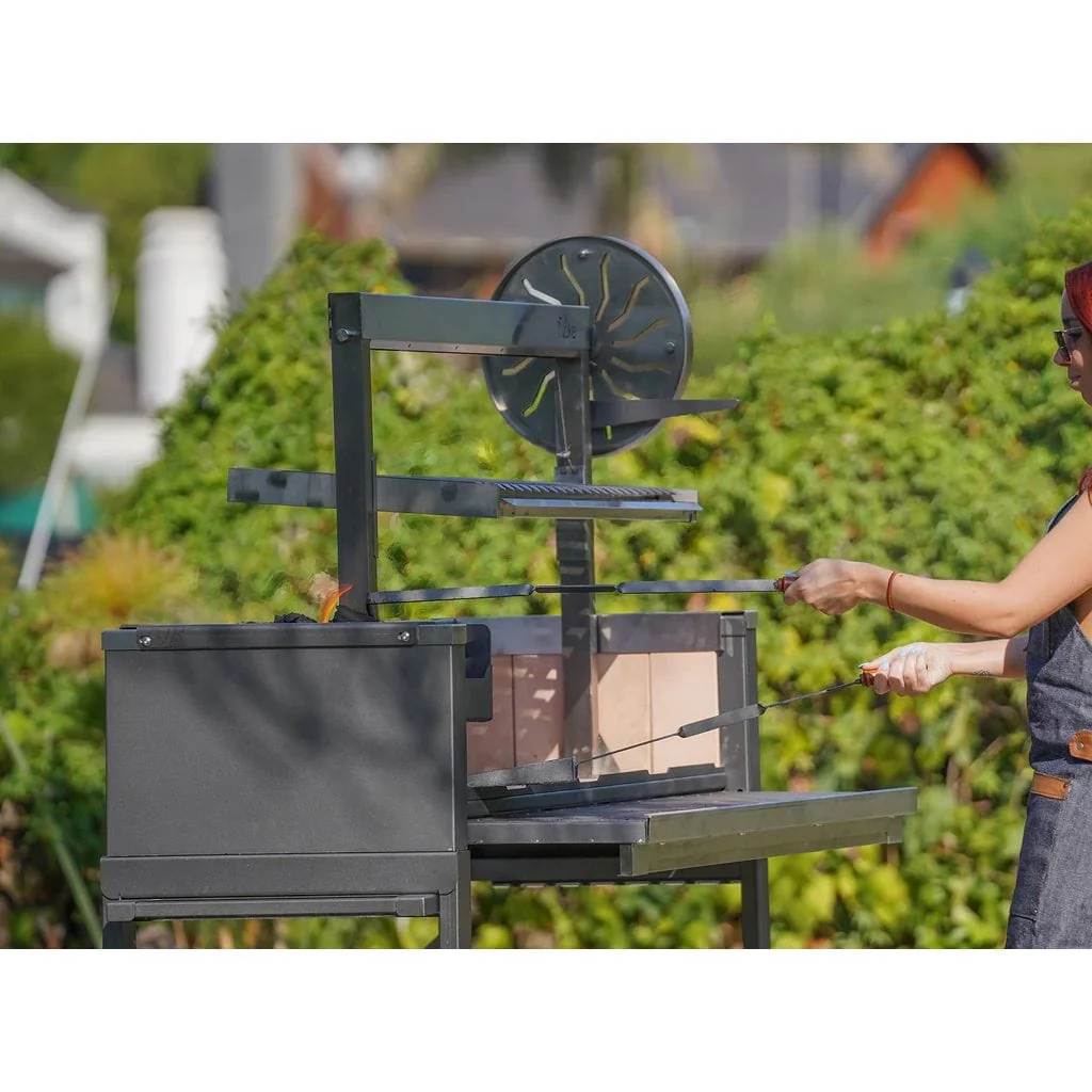 Ñuke Puma 52" Outdoor Argentinian Gaucho Charcoal Grill with Santa Maria-Style Control Wheel - Image 22