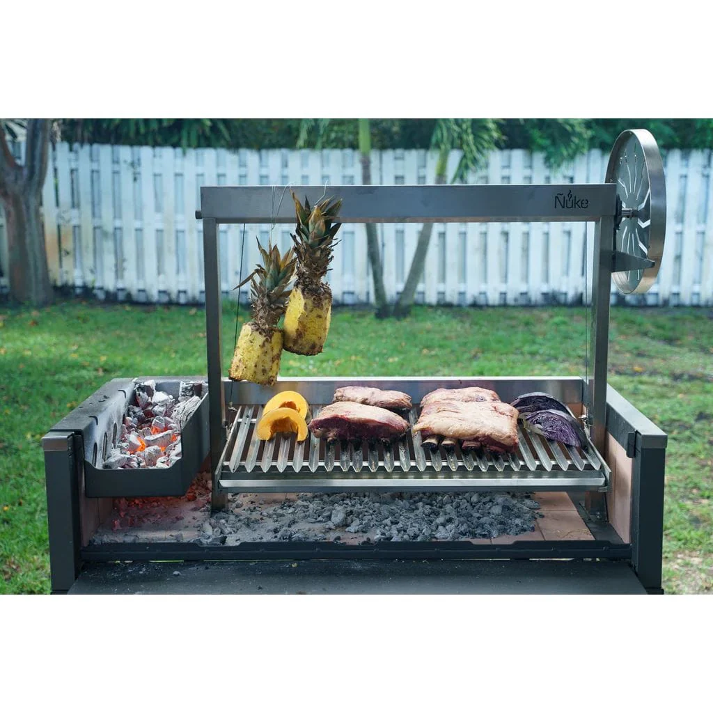 Ñuke Puma 52" Outdoor Argentinian Gaucho Charcoal Grill with Santa Maria-Style Control Wheel - Image 8