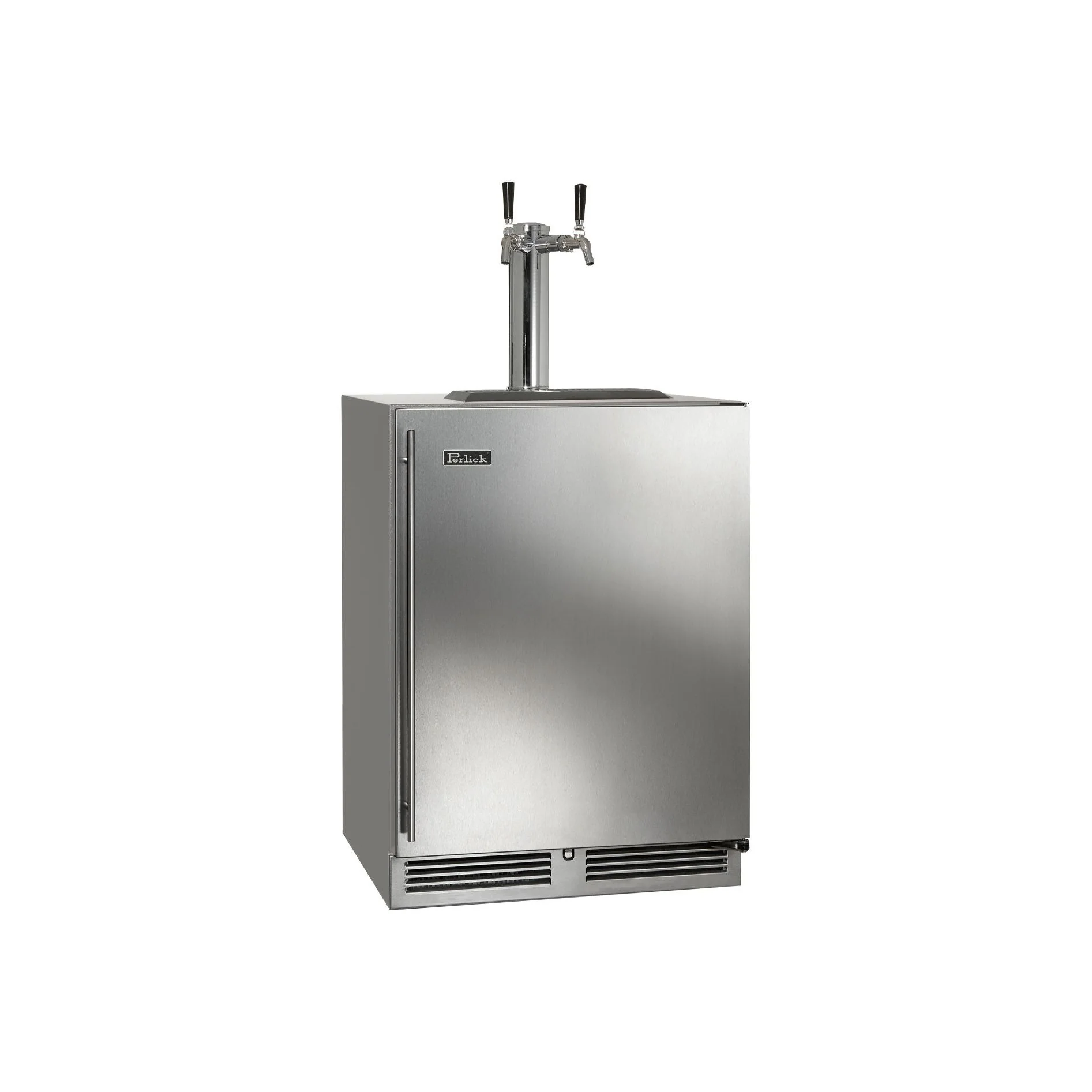 Perlick C-Series 24" Outdoor Keg Dispenser - Dual Tap with Stainless Steel Solid Door Hinge Left with Lock - Image 2