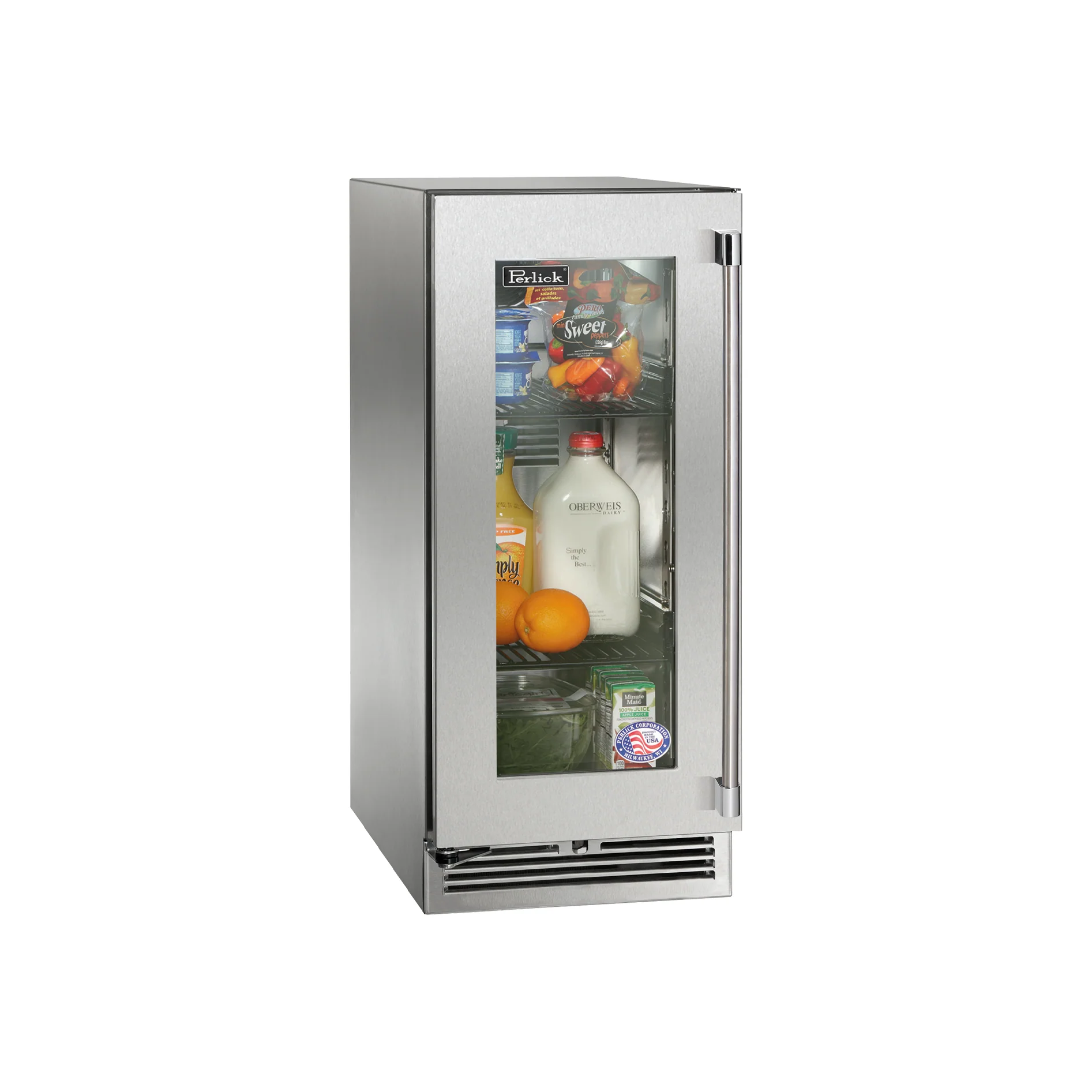 Perlick Signature Series 15" Outdoor Refrigerator with Stainless Steel Solid Door Hinge Left - Image 2