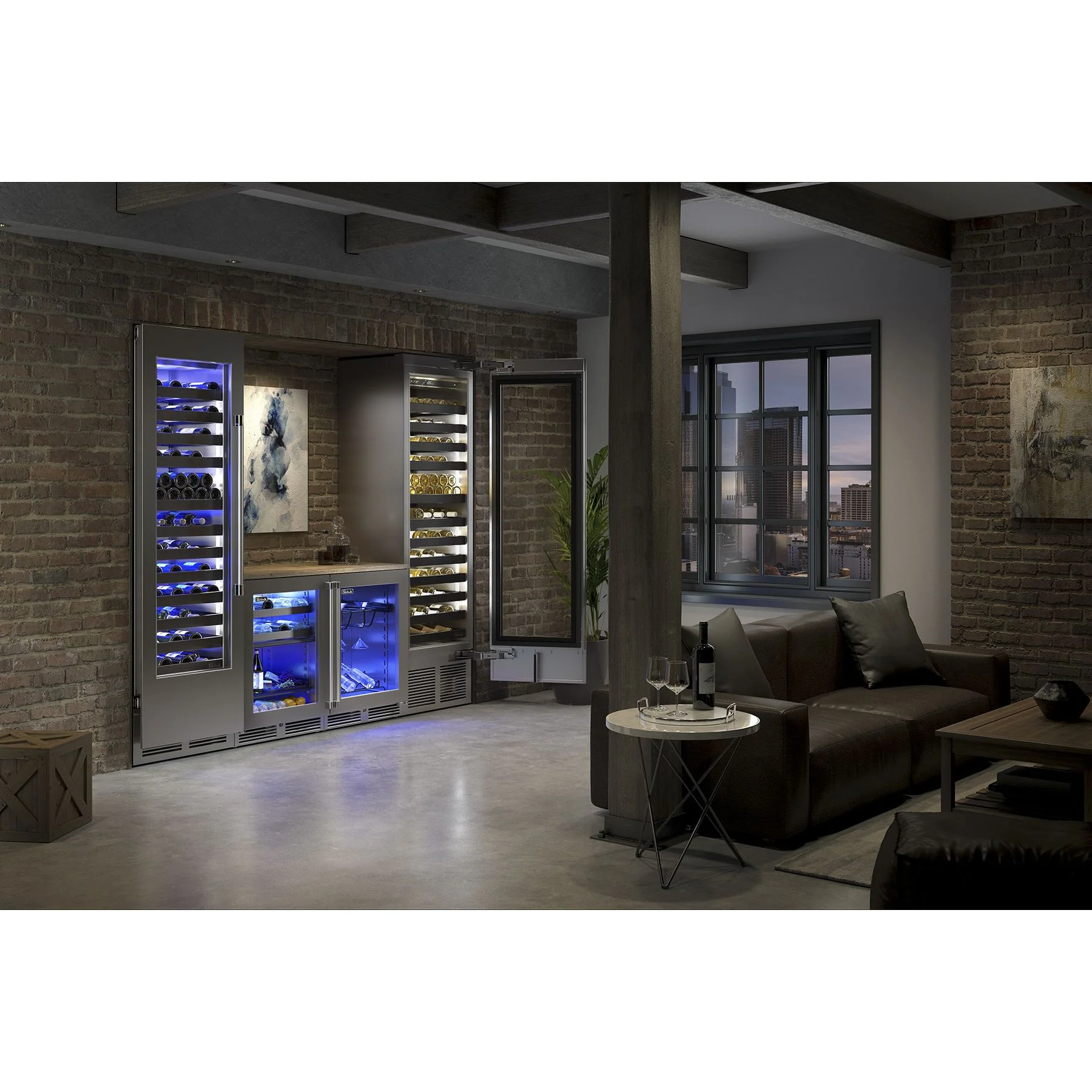 Perlick Signature Series 24" Marine Grade Wine Reserve with Stainless Steel Glass Door Hinge Right - Image 2