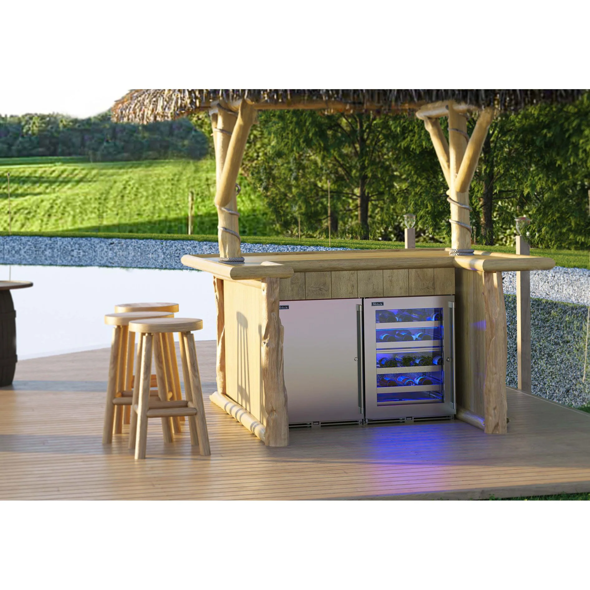 Perlick Signature Series 24" Marine Shallow Sottile Wine Reserve with Stainless Steel Solid Door Hinge Right - Image 2