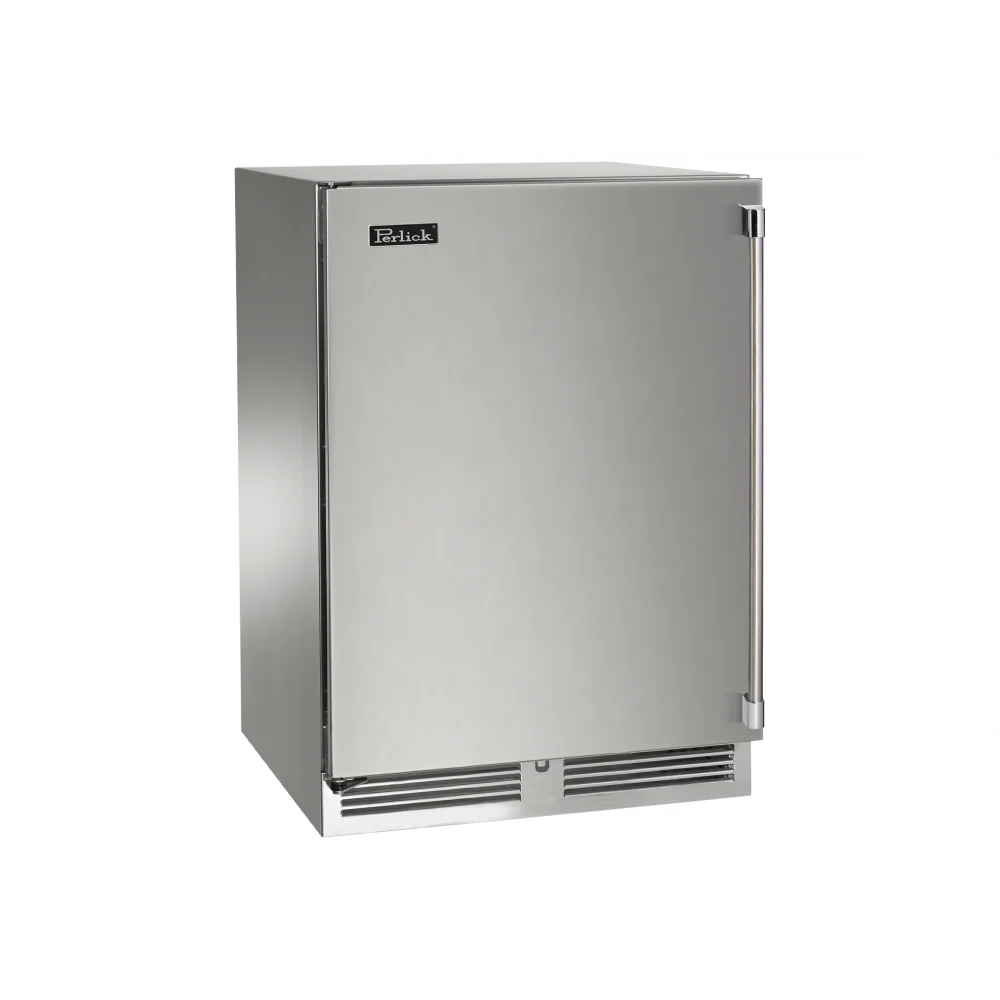 Perlick Signature Series 24" Outdoor Freezer with Stainless Steel Solid Door Hinge Left with Lock