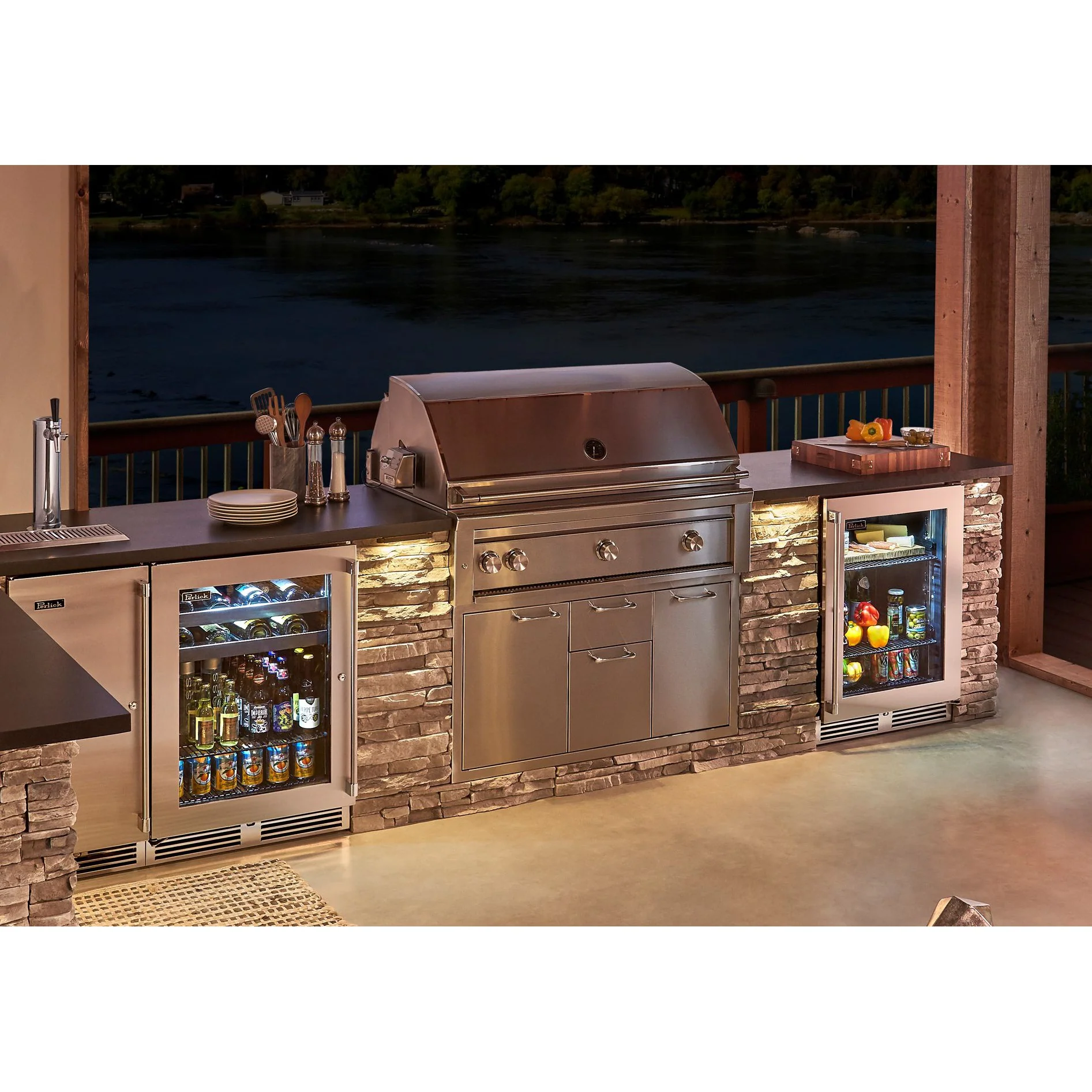 Perlick Signature Series 24" Outdoor Refrigerator with Fully Integrated Panel-Ready Glass Door Hinge Left - Image 2