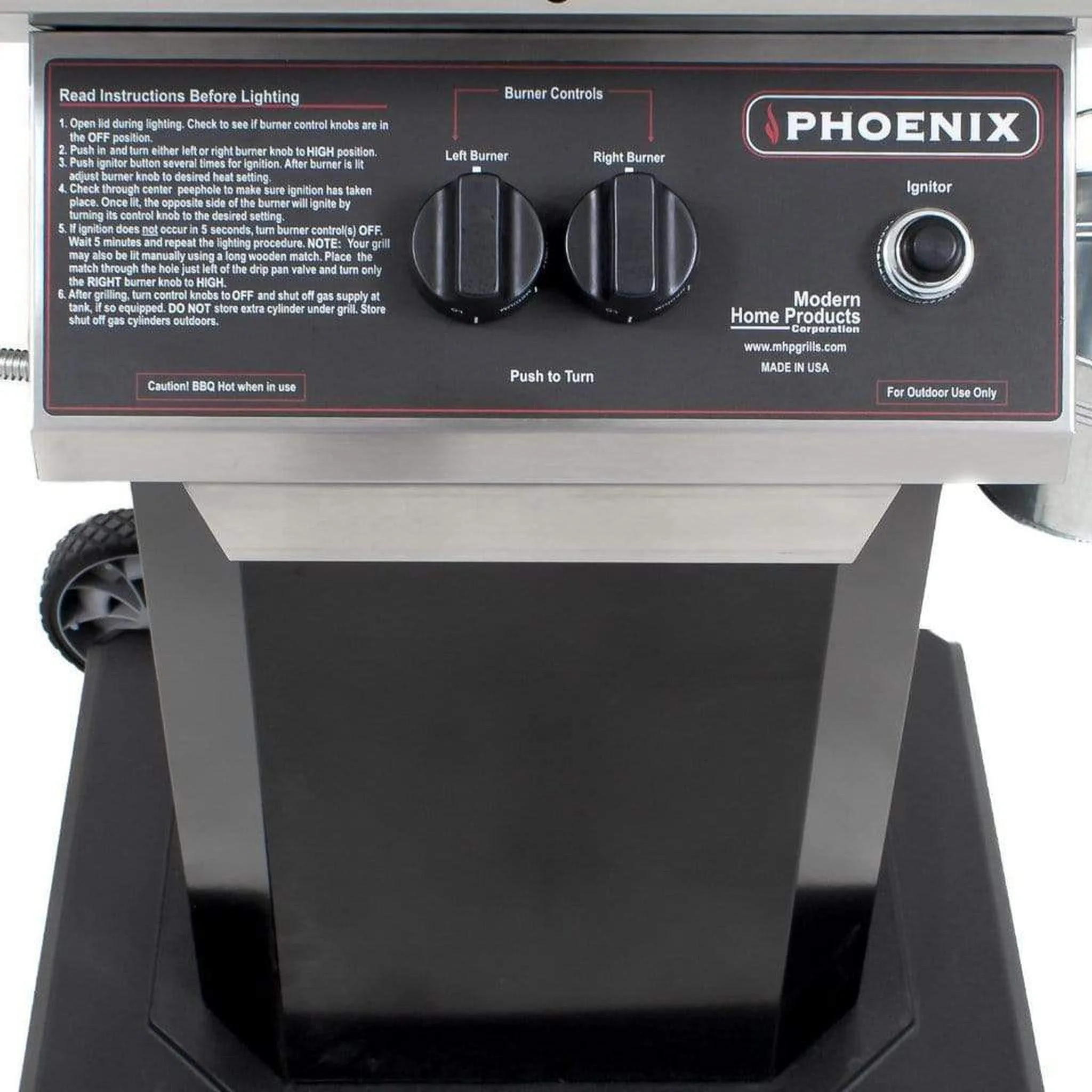 Phoenix Grills 52" Stainless Steel 2-Burner Natural Gas Grill on Aluminum Patio Base - Image 4