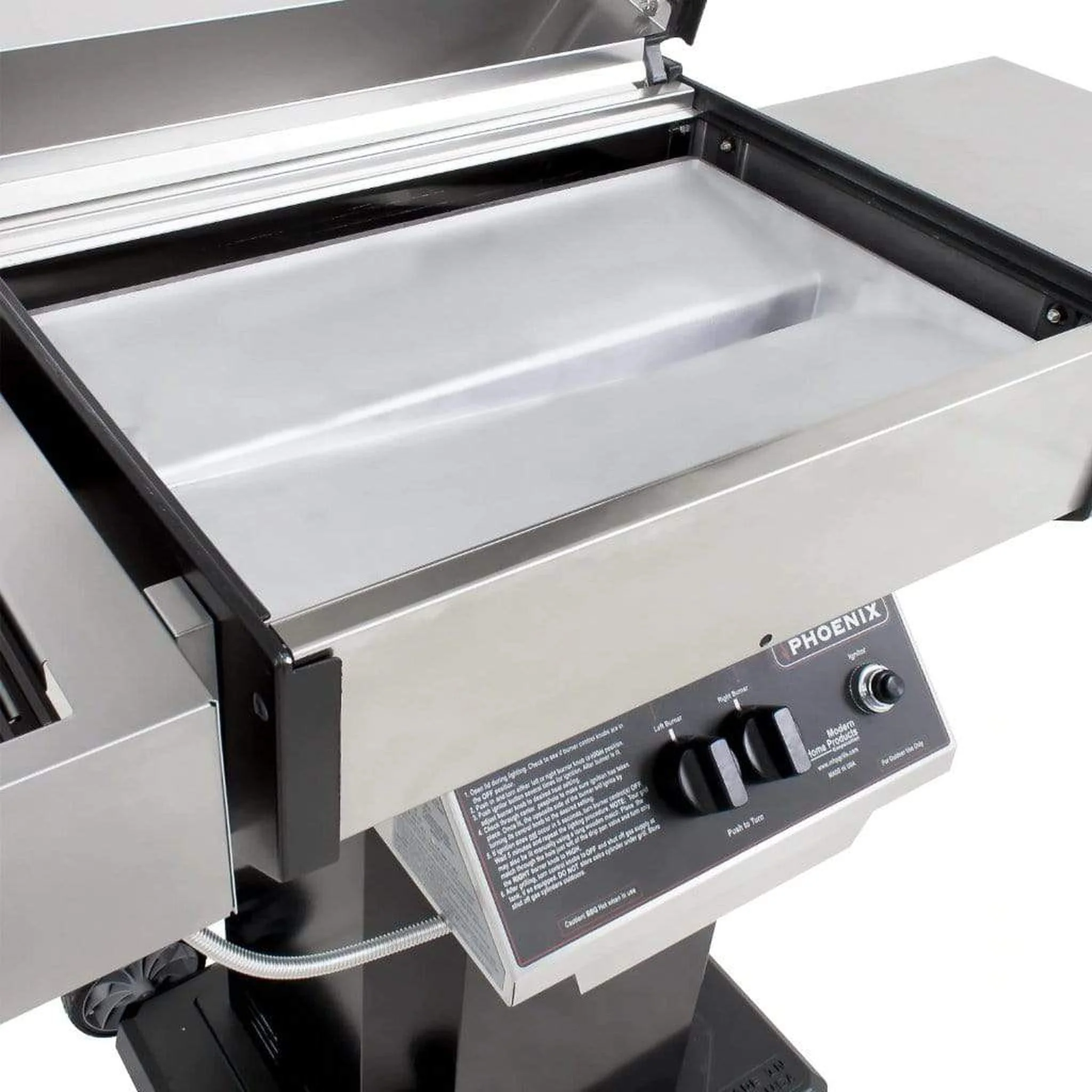 Phoenix Grills 52" Stainless Steel 2-Burner Natural Gas Grill on Aluminum Pedestal Cart - Image 3