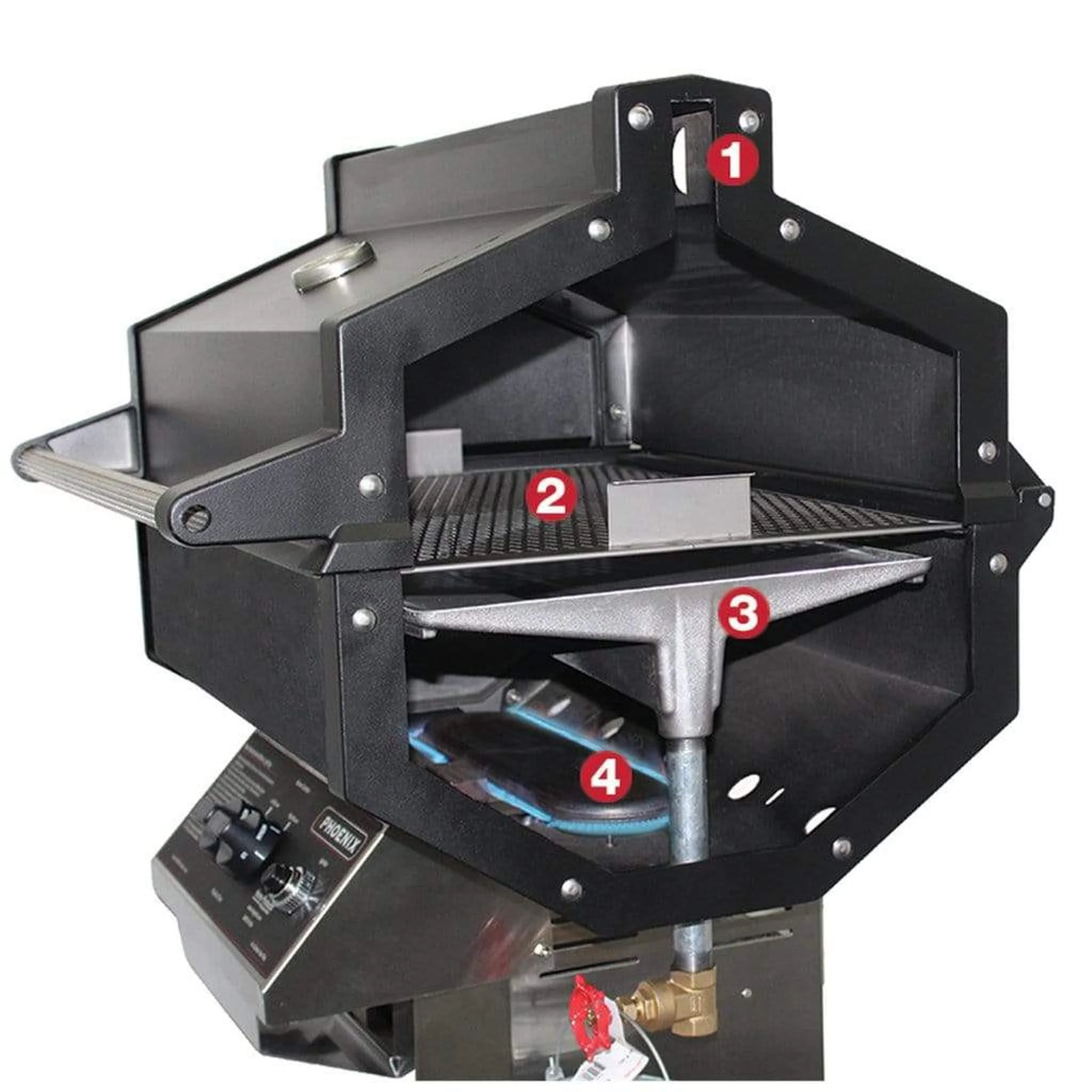 Phoenix Grills 52" Stainless Steel 2-Burner Natural Gas Grill on Aluminum Pedestal Cart - Image 4