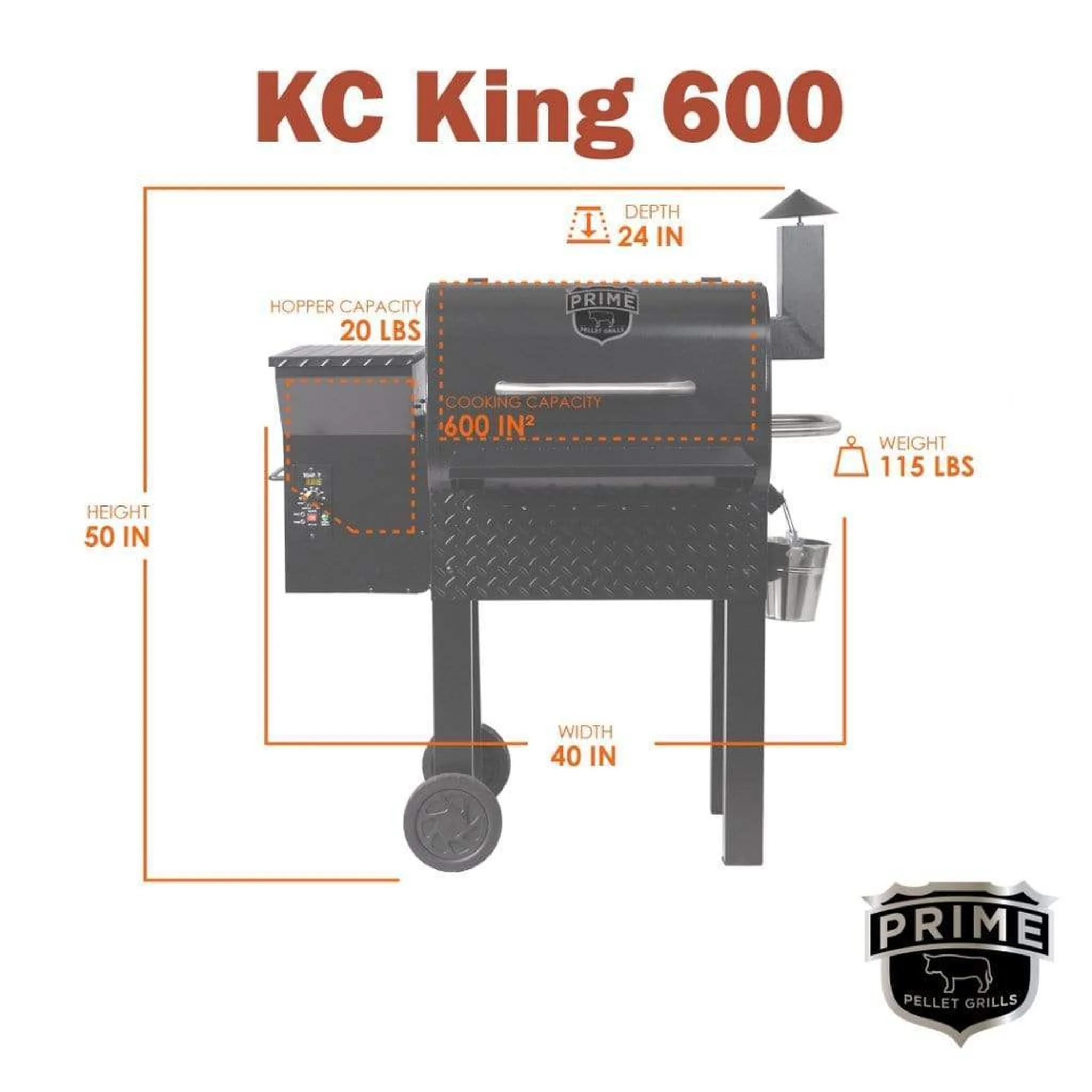 Prime Pellet Grills KC King 600 Electric Pellet Grill by Fire Sense - Image 34